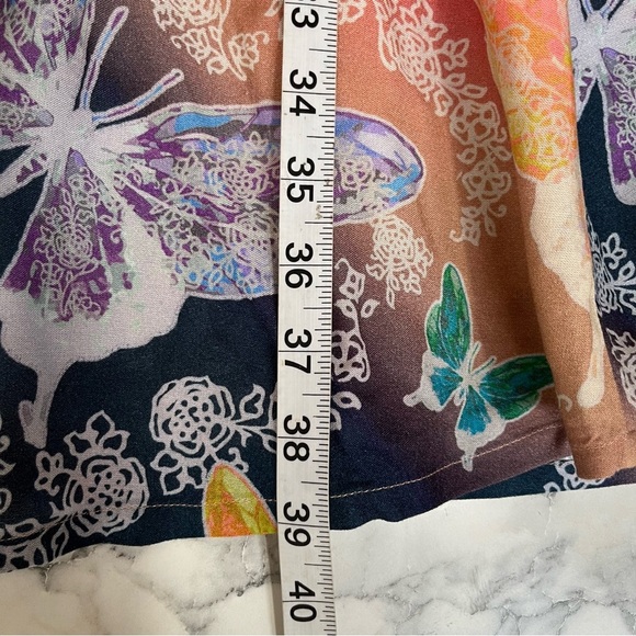 Soft Surroundings Jardin D’eau Butterfly Garden Novelty Maxi Skirt Colorful L - Picture 11 of 13